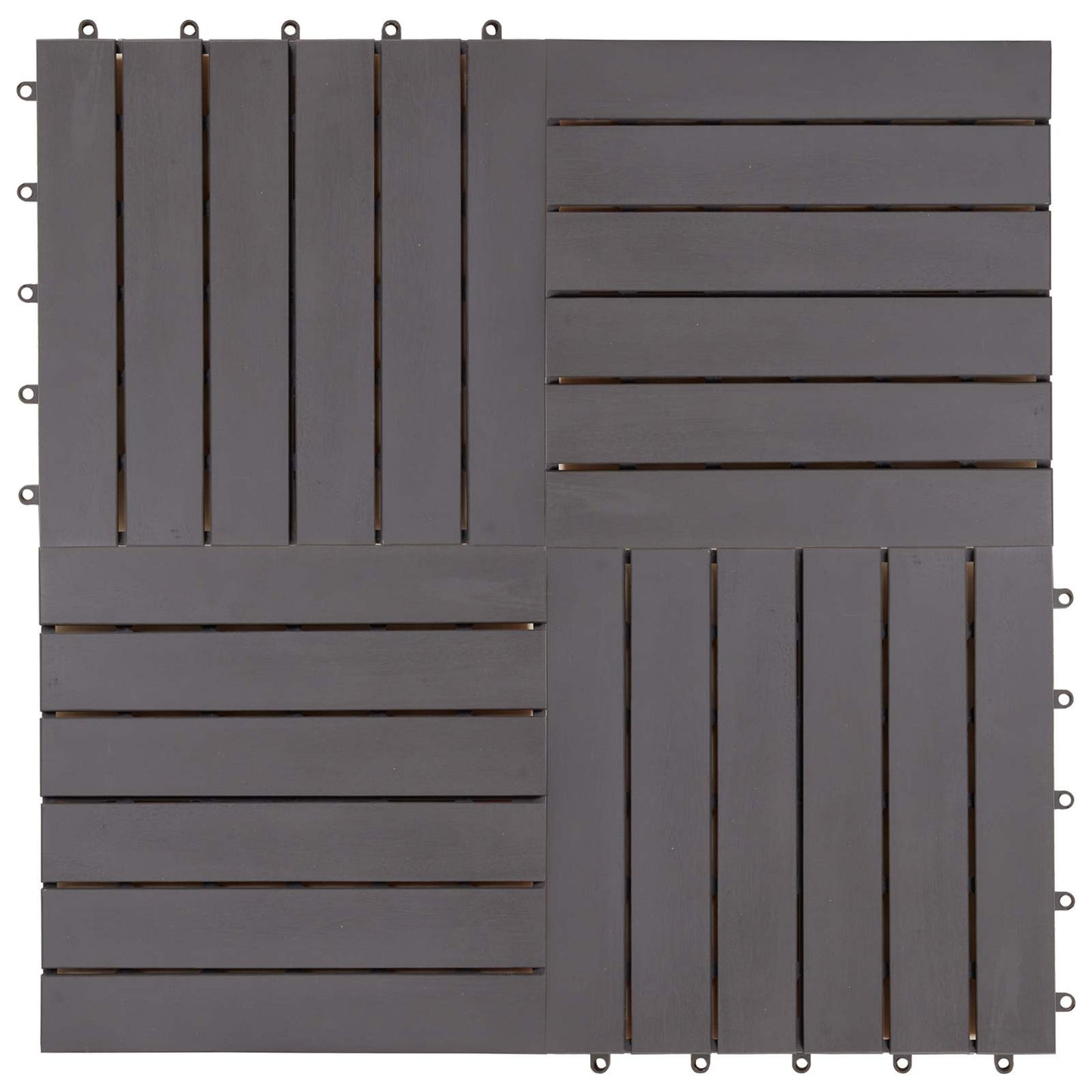 Terrasseflis 10 pcs Grå 30 x 30 cm Acacia Hardtre