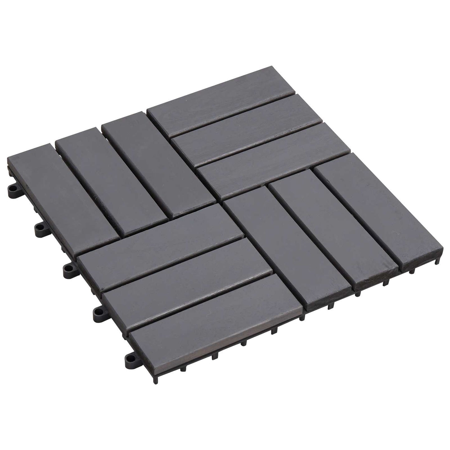 Terrasseflis 10 pcs Grå 30 x 30 cm Acacia Hardtre