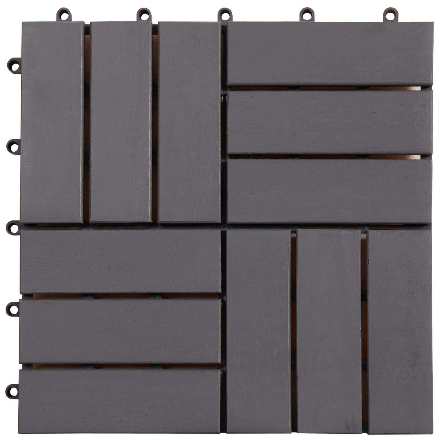Terrasseflis 10 pcs Grå 30 x 30 cm Acacia Hardtre