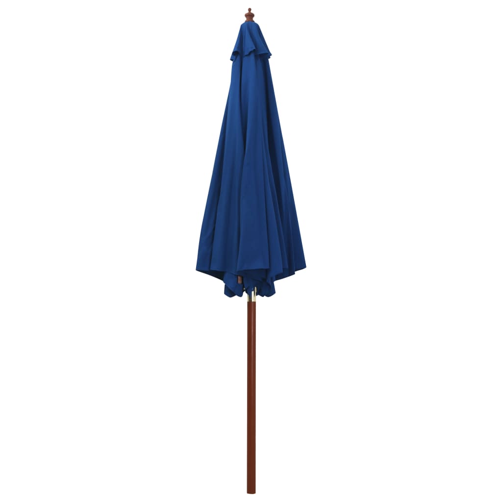 Parasoll med trestang 300x258 cm blå