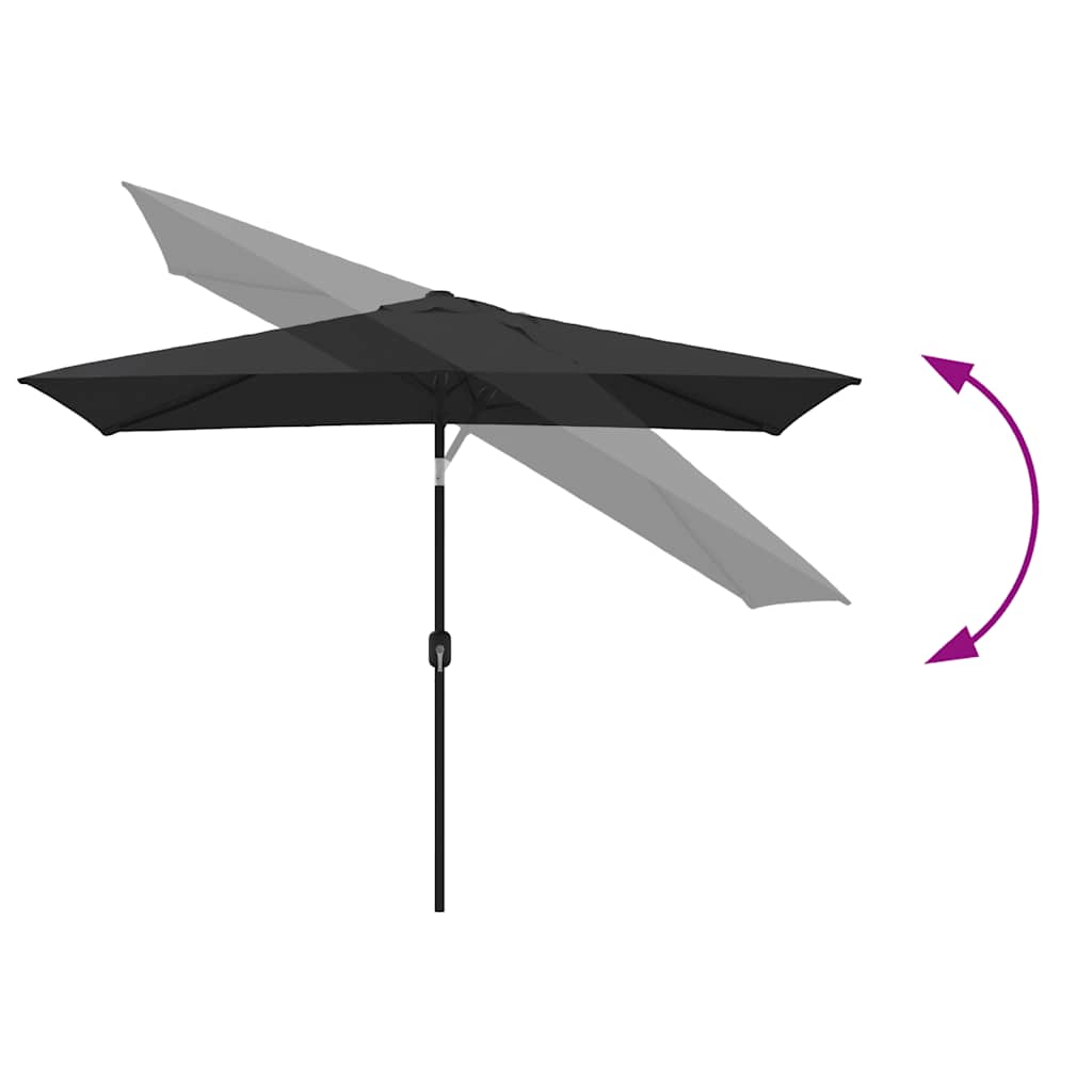 Parasoll med metallstang 300x200 cm svart vidaXL
