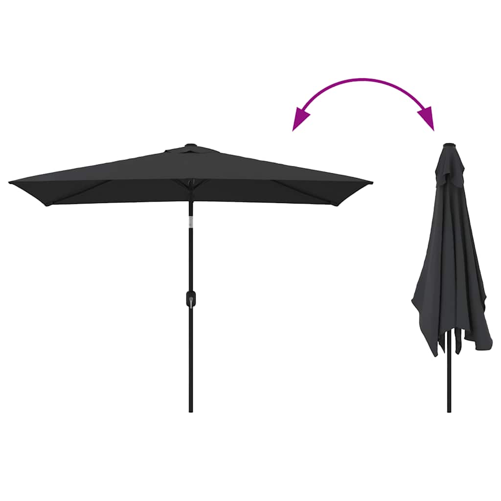 Parasoll med metallstang 300x200 cm svart vidaXL