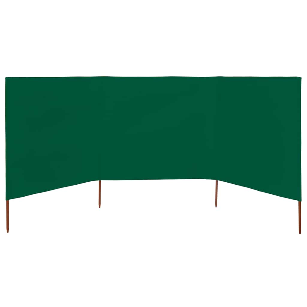 Vindskjerm 3 paneler stoff 400x80 cm grønn vidaXL