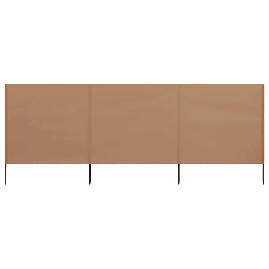 Vindskjerm 3 paneler stoff 400x80 cm gråbrun vidaXL