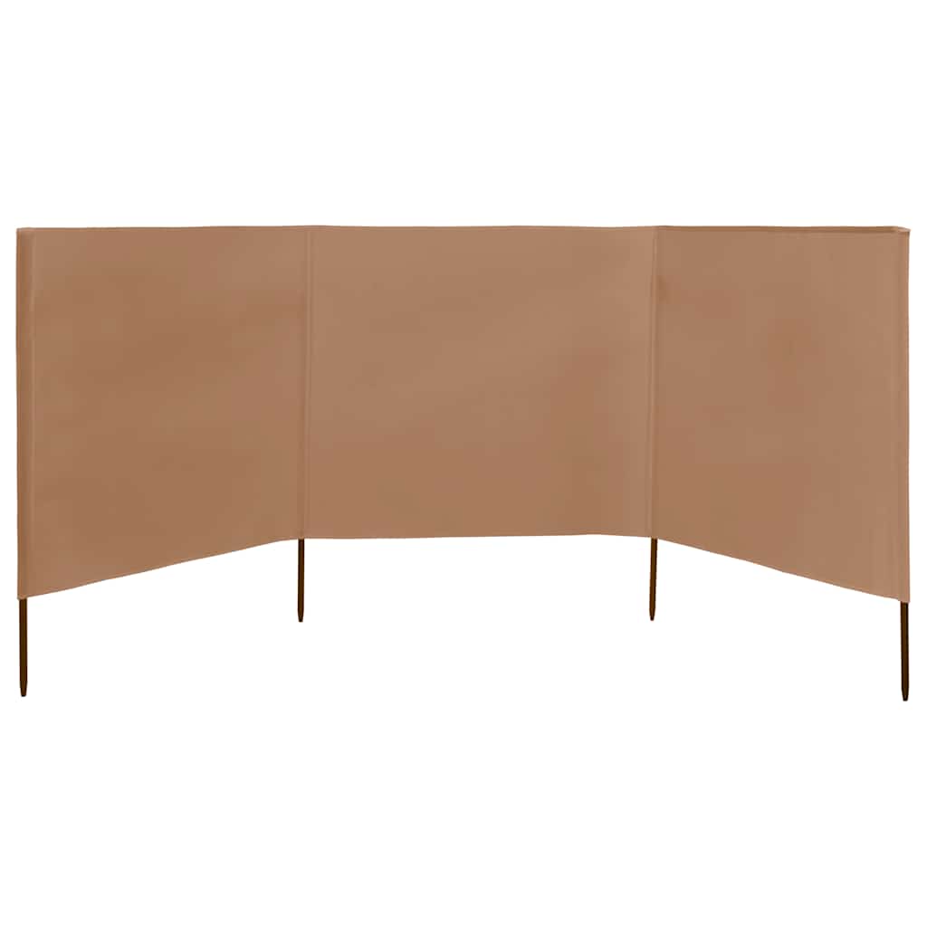 Vindskjerm 3 paneler stoff 400x80 cm gråbrun vidaXL