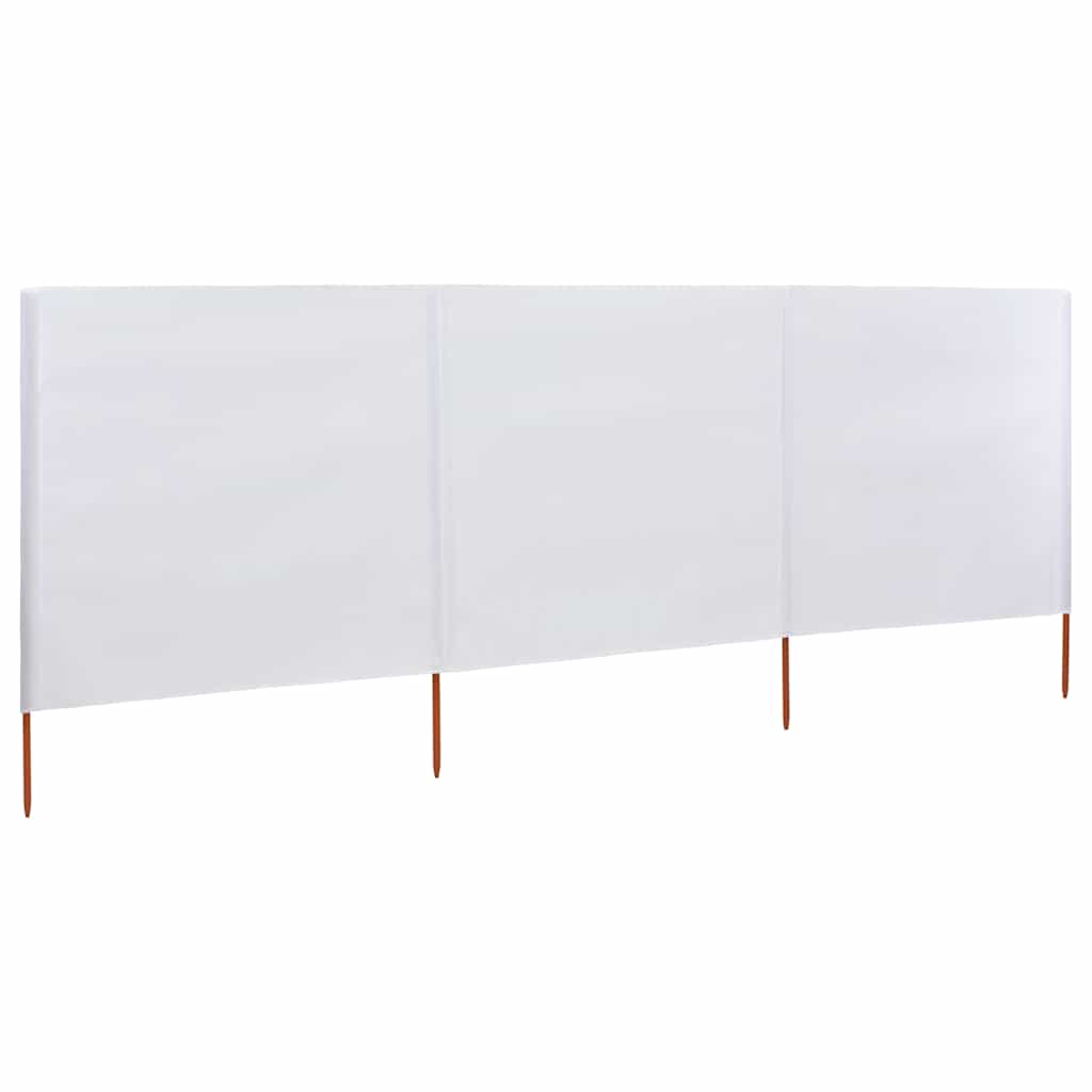 Vindskjerm 3 paneler stoff 400x160 cm sandhvit vidaXL