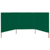 Vindskjerm 3 paneler stoff 400x160 cm grønn