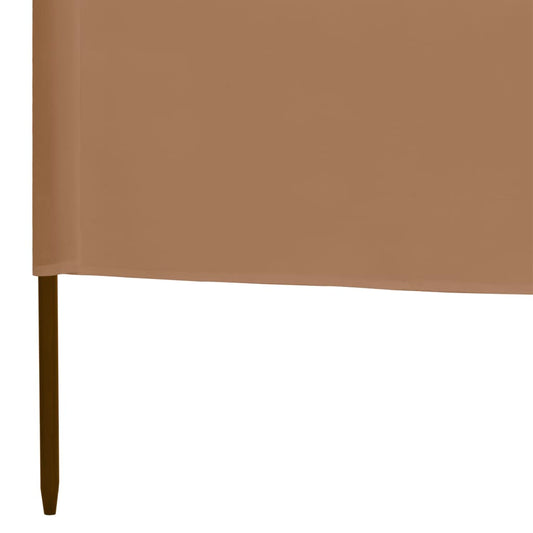 Vindskjerm 3 paneler stoff 400x160 cm gråbrun