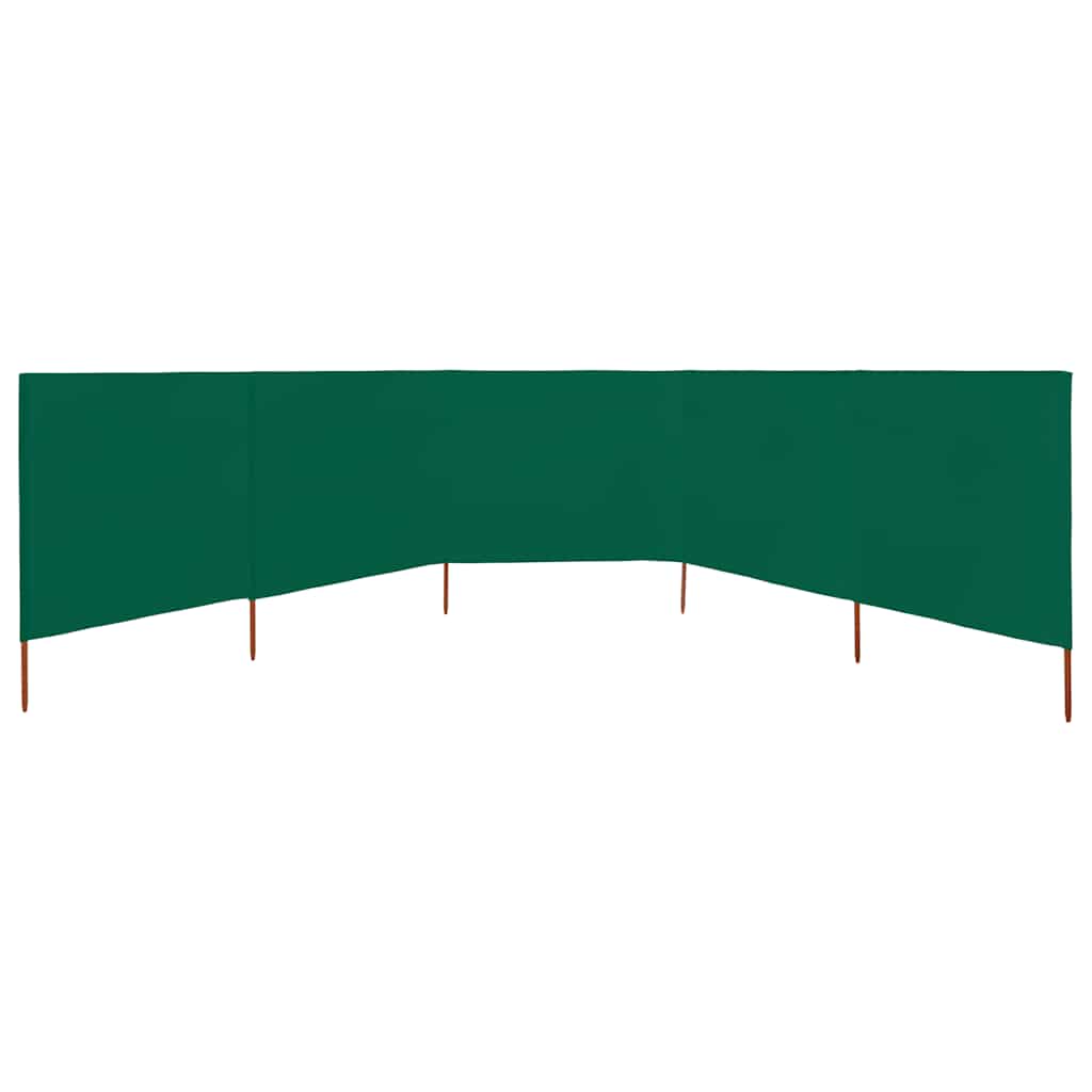 Vindskjerm 5 paneler stoff 600x120 cm grønn vidaXL