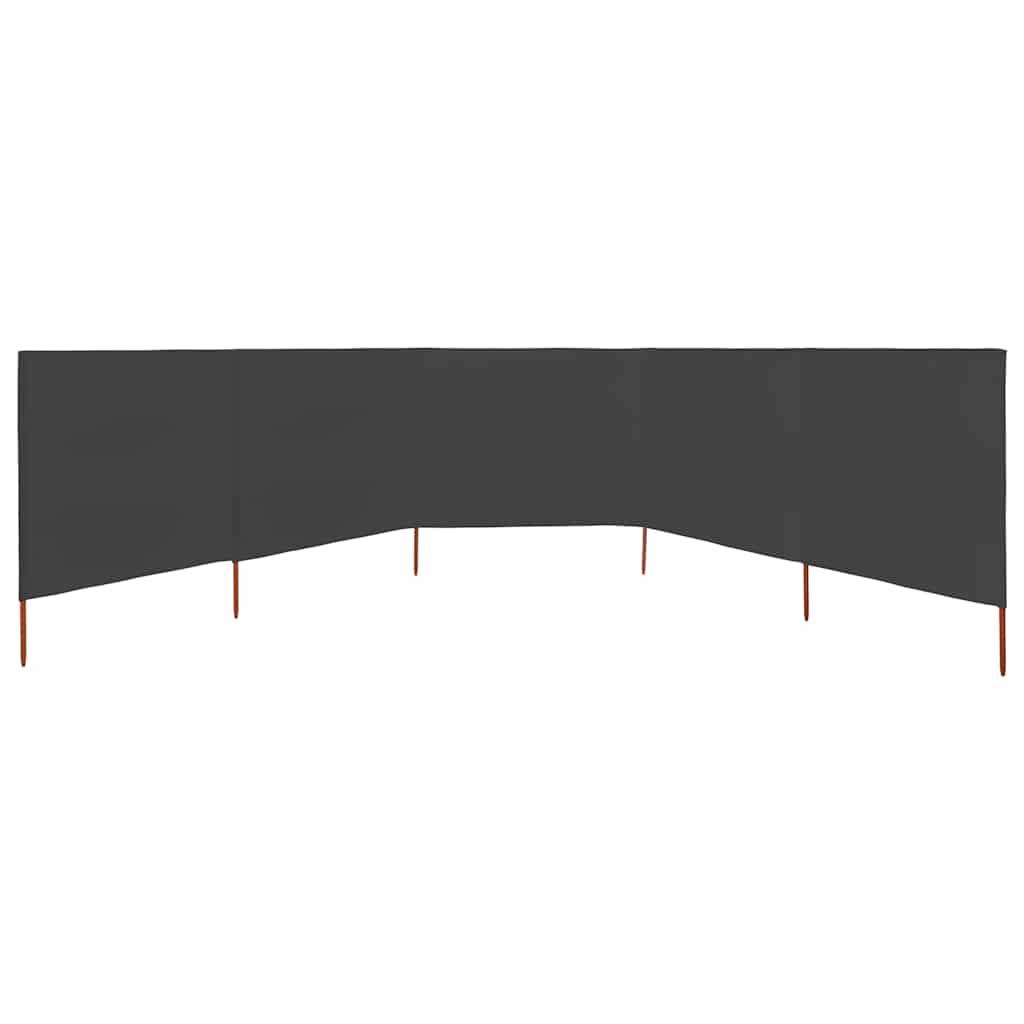Vindskjerm 5 paneler stoff 600x120 cm antrasitt vidaXL