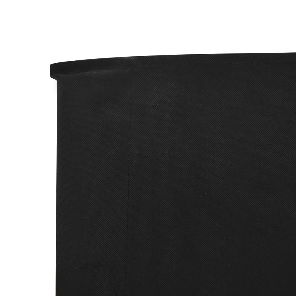 Vindskjerm 5 paneler stoff 600x120 cm svart