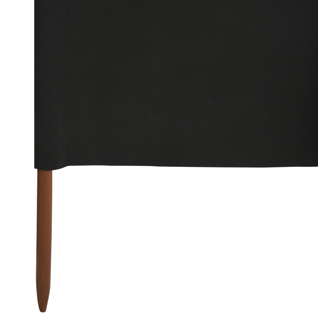 Vindskjerm 5 paneler stoff 600x120 cm svart