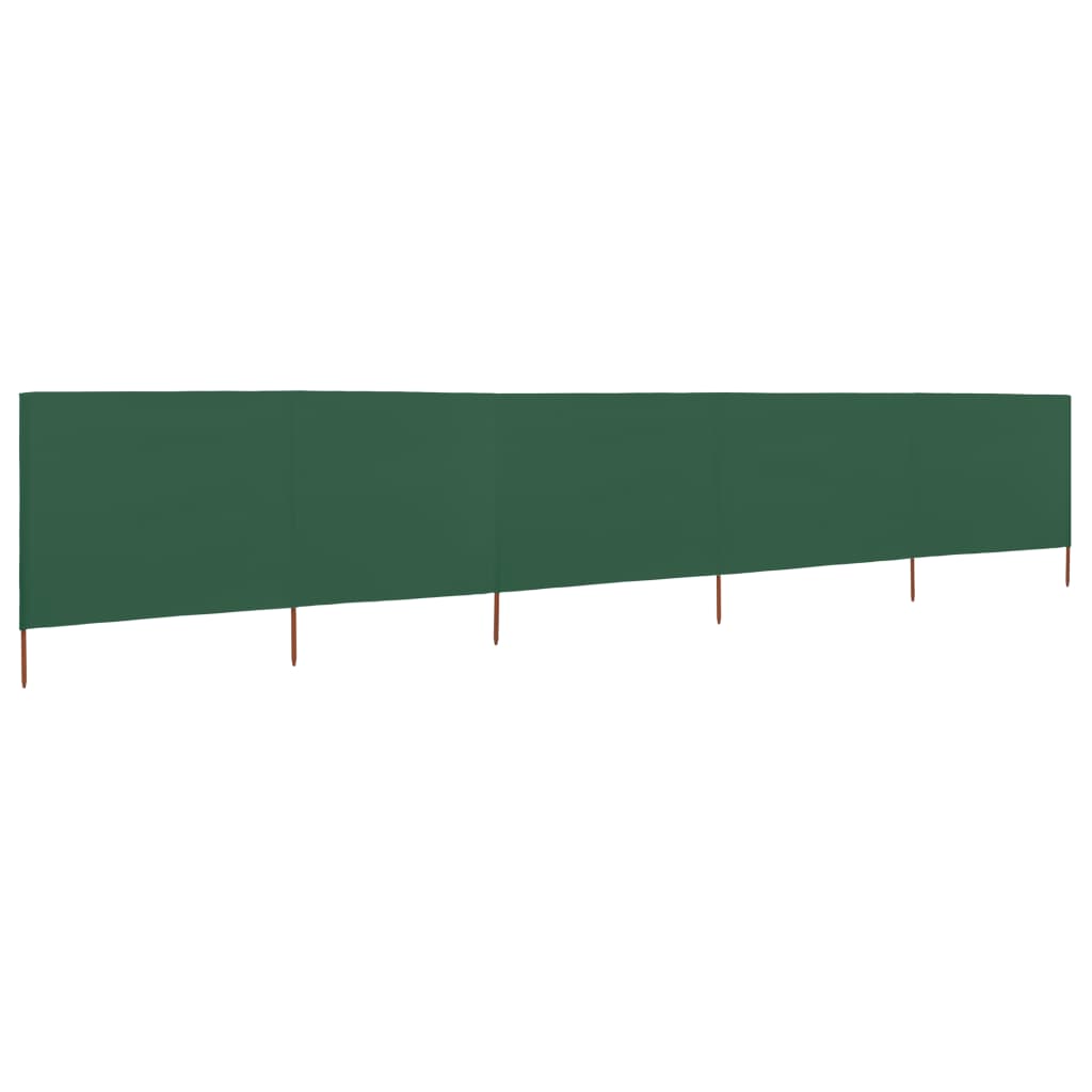 Vindskjerm 5 paneler stoff 600x160 cm grønn