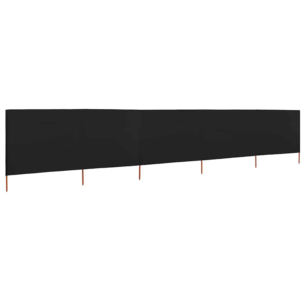 Vindskjerm 5 paneler stoff 600x160 cm svart vidaXL