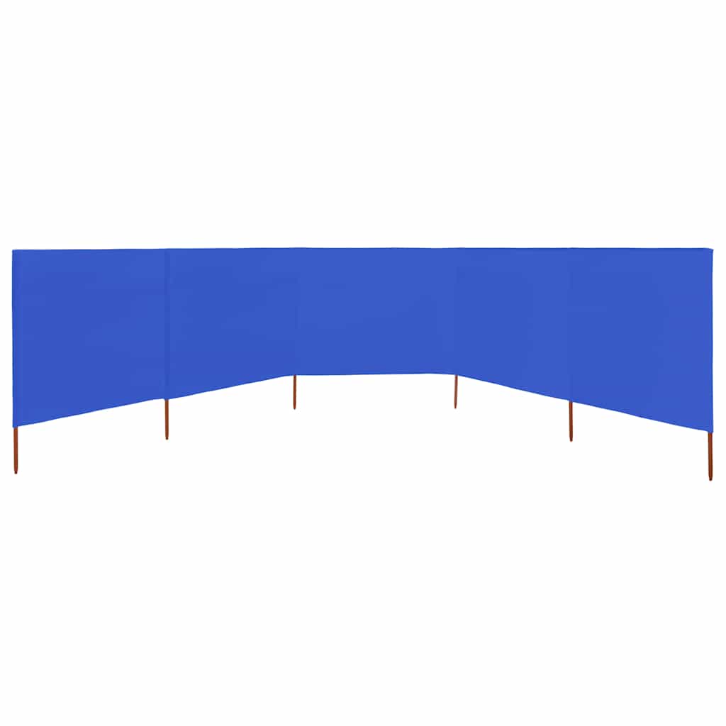 Vindskjerm 5 paneler stoff 600x160 cm asurblå vidaXL