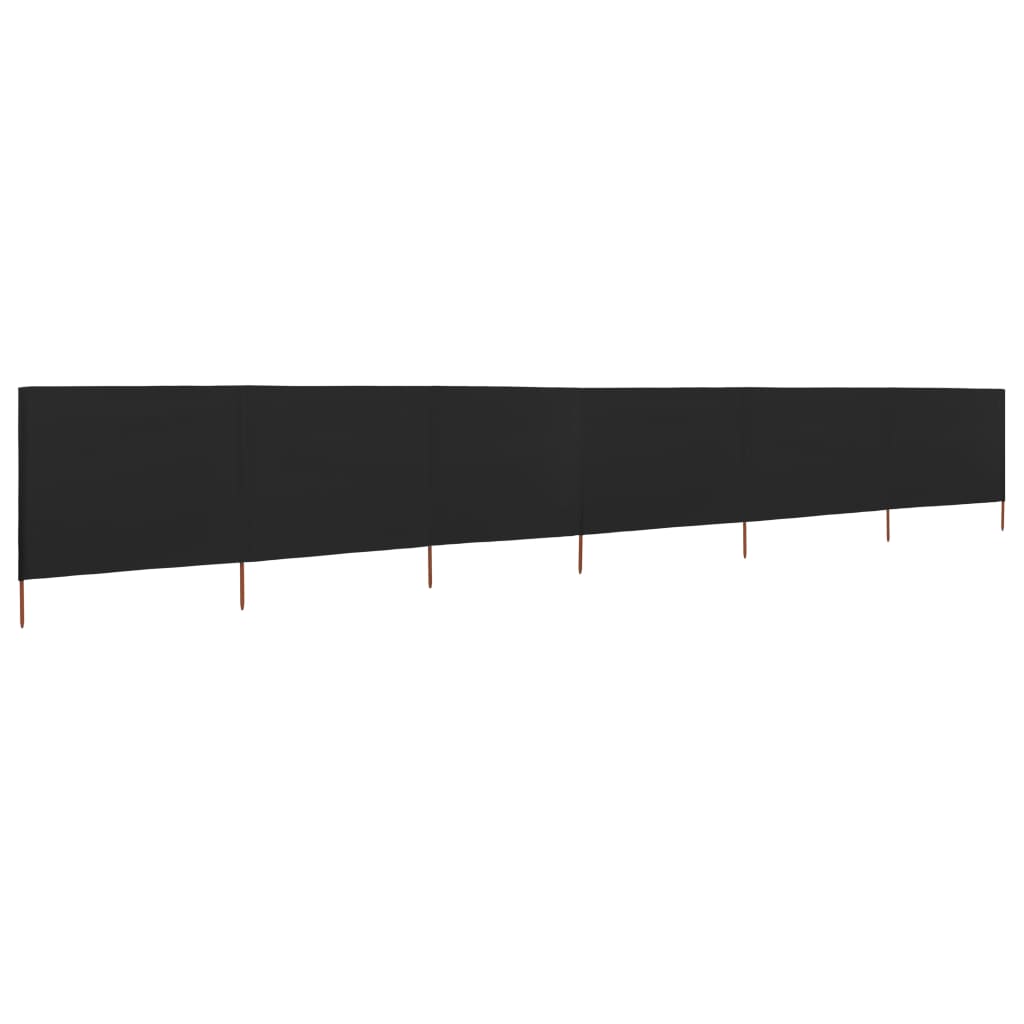 Vindskjerm 6 paneler stoff 800x120 cm svart
