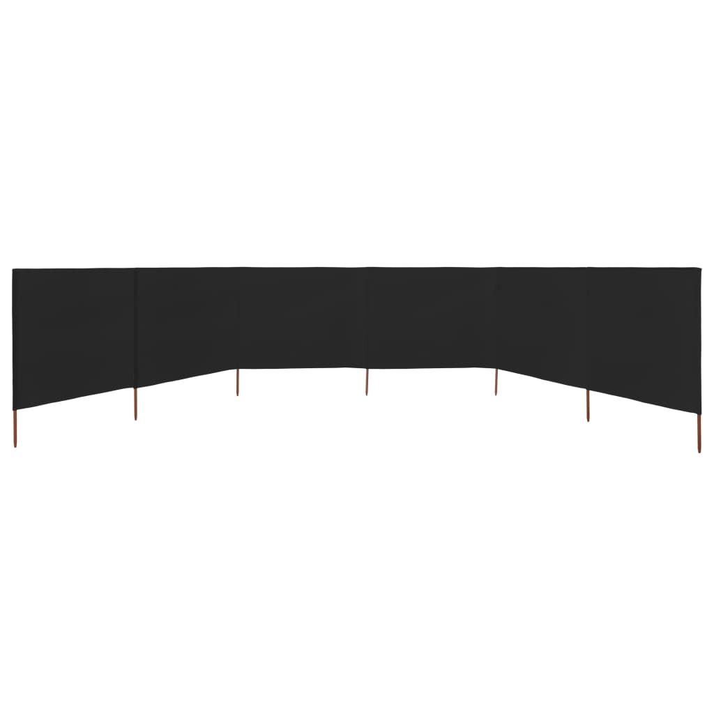 Vindskjerm 6 paneler stoff 800x120 cm svart