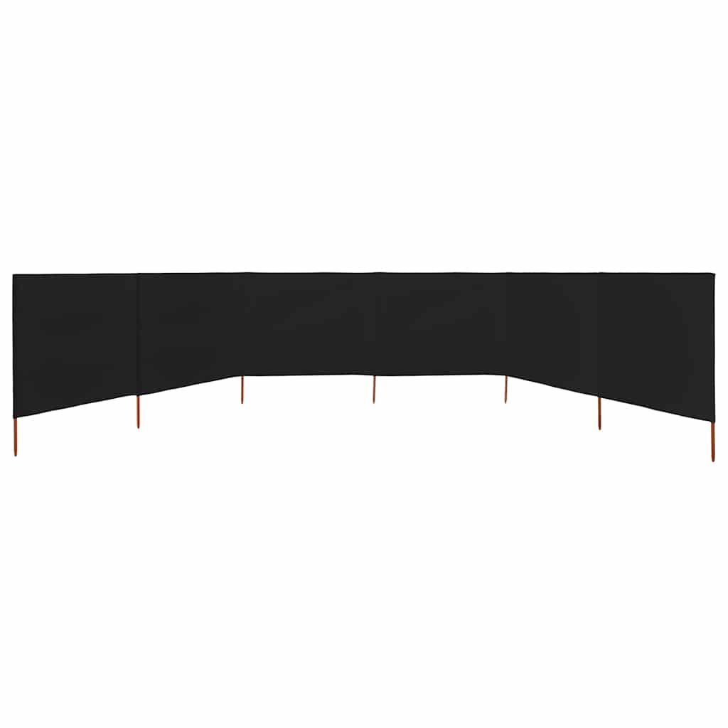 Vindskjerm 6 paneler stoff 800x160 cm svart vidaXL
