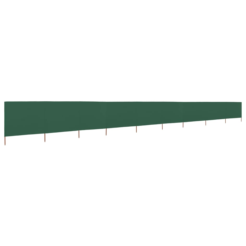 Vindskjerm 9 paneler stoff 1200x80 cm grønn