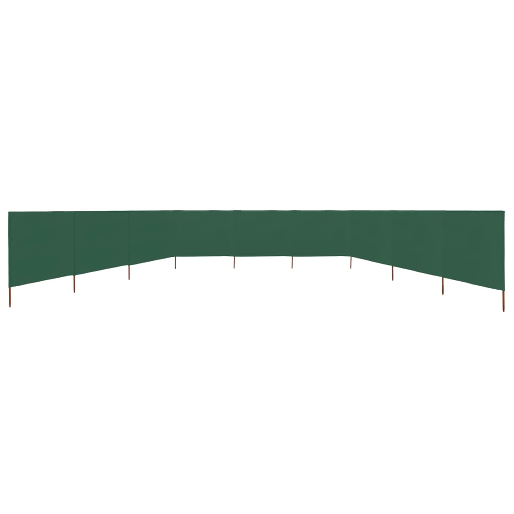 Vindskjerm 9 paneler stoff 1200x80 cm grønn