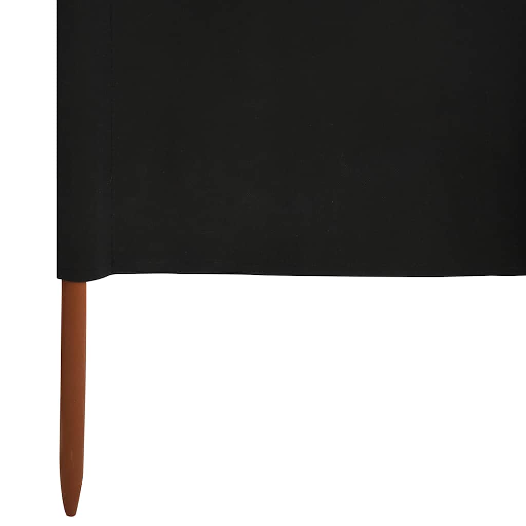 Vindskjerm 9 paneler stoff 1200x80 cm svart vidaXL