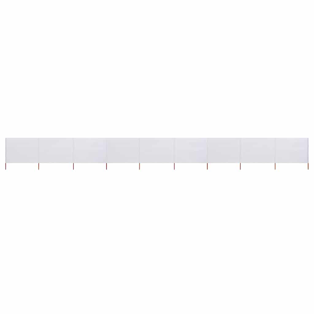 Vindskjerm 9 paneler stoff 1200x120 cm sandhvit