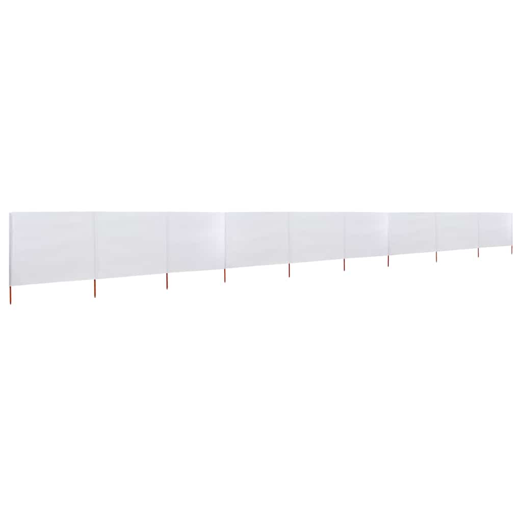 Vindskjerm 9 paneler stoff 1200x120 cm sandhvit