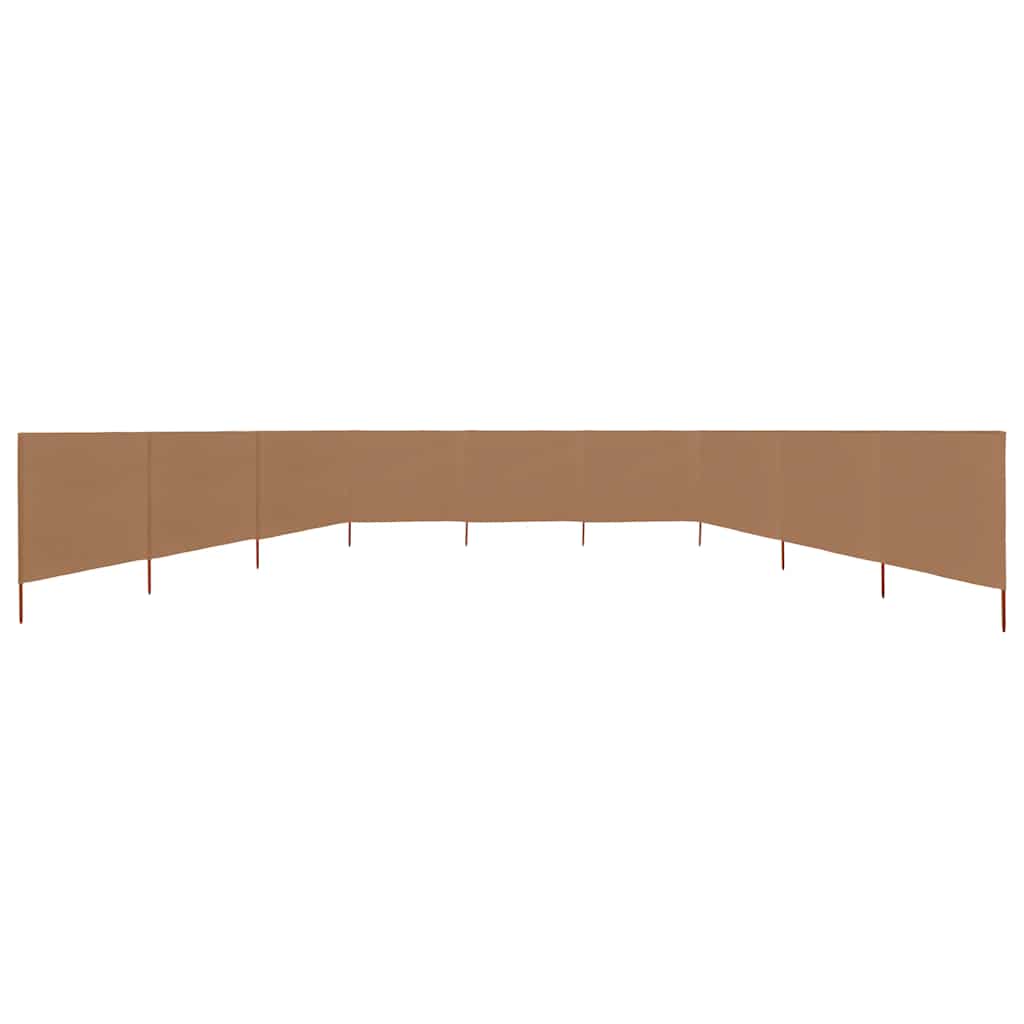Vindskjerm 9 paneler stoff 1200x160 cm gråbrun vidaXL