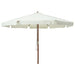 Parasoll med trestang 330 cm sandhvit