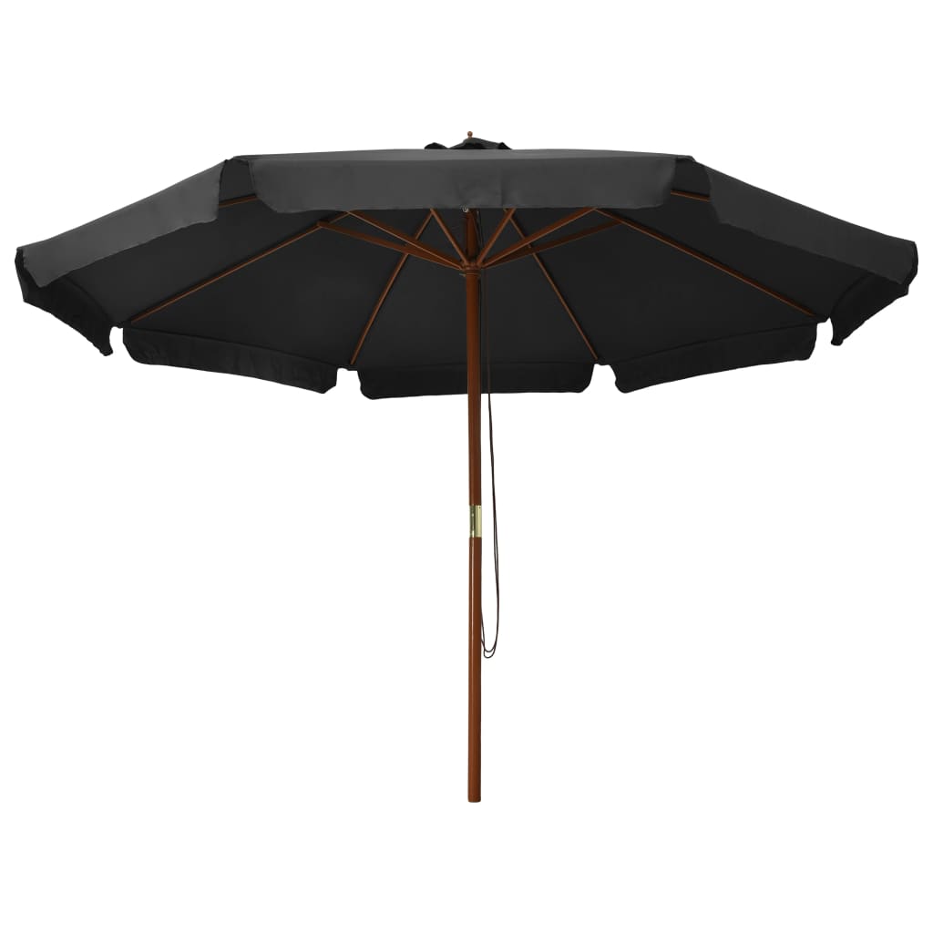 Parasoll med trestang 330 cm antrasitt vidaXL