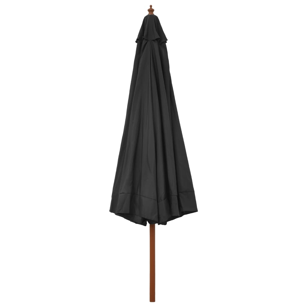 Parasoll med trestang 330 cm antrasitt vidaXL