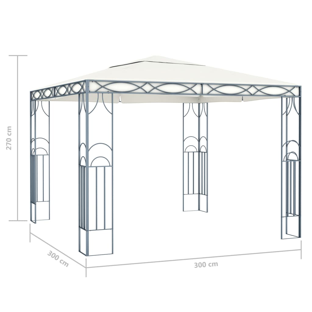 Paviljong 300x300 cm kremhvit