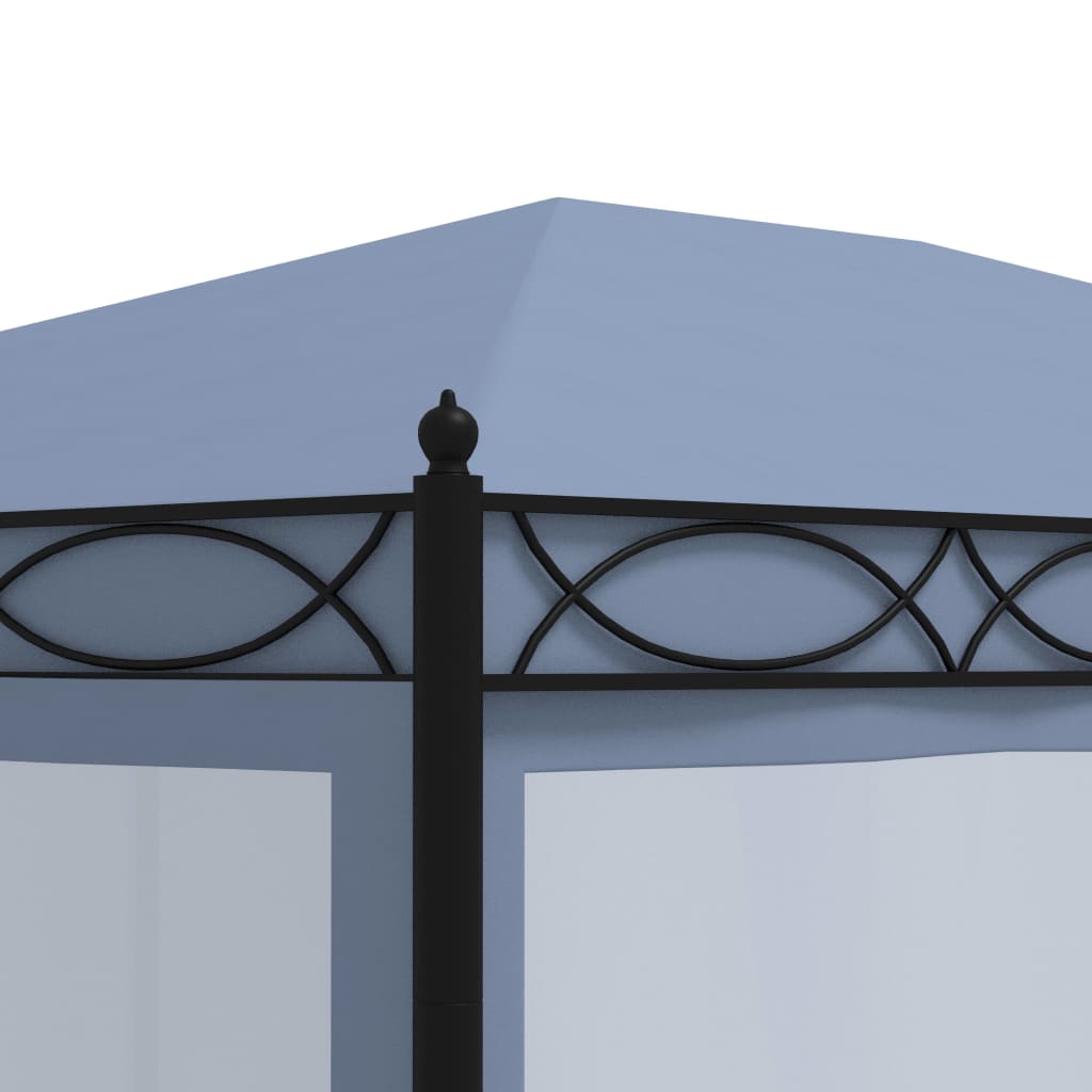 Paviljong med nettingskjermer 3x4 m antrasitt stål