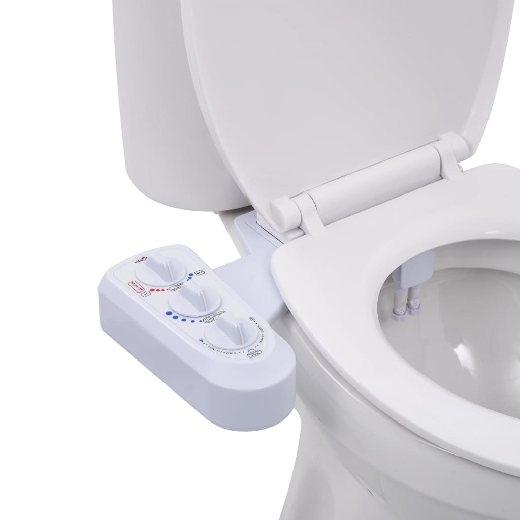Toalettfeste for bidet dobbel dyse varmt og kaldt vann vidaXL