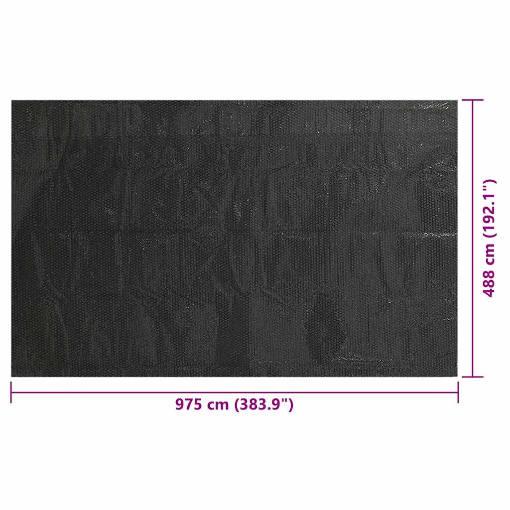Bassengtrekk svart 975x488 cm PE