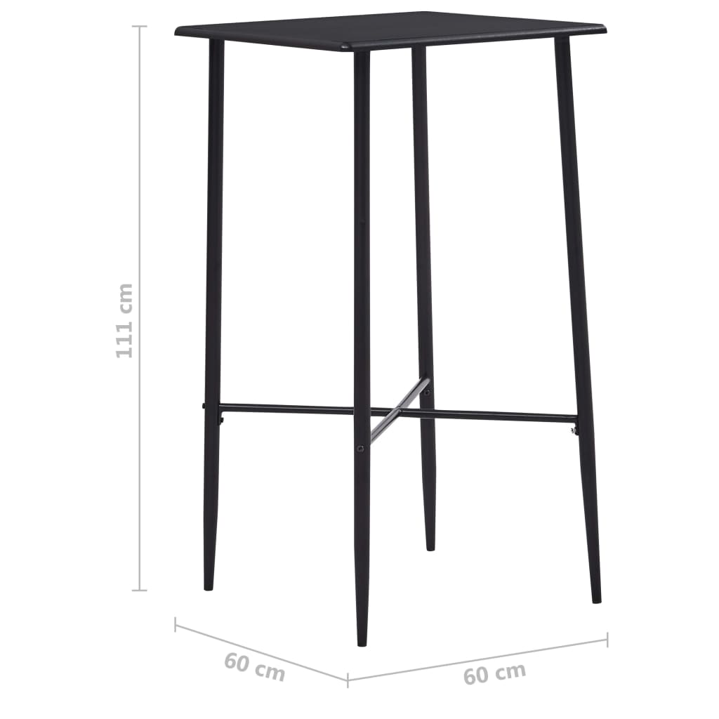 Barbord svart 60x60x111 cm MDF vidaXL