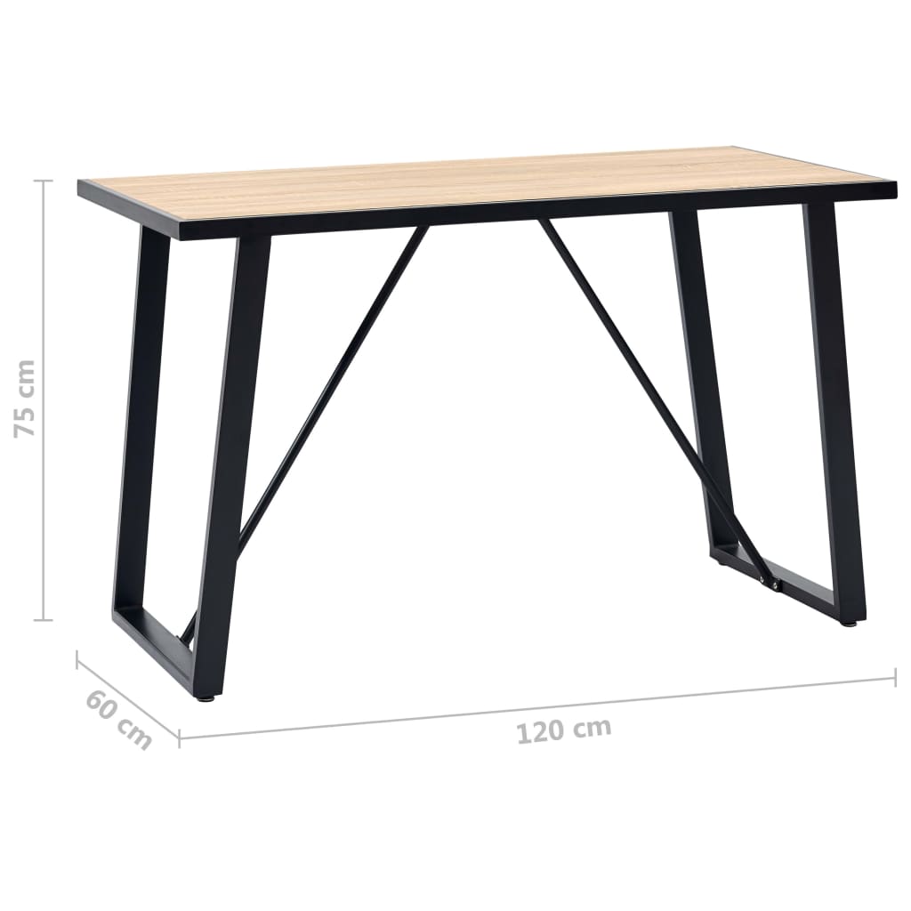 Spisebord eik 120x60x75 cm MDF