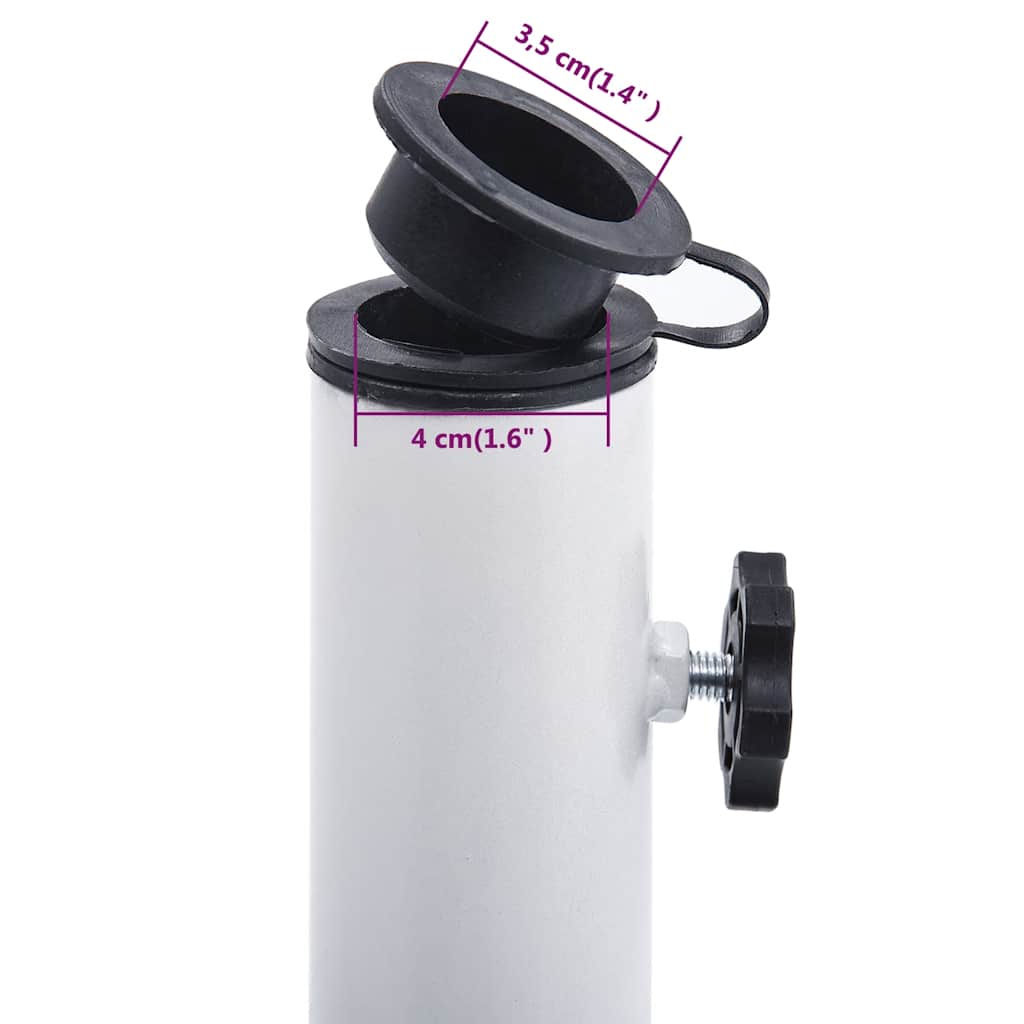 Parasollfot hvit 12 kg 48 cm støpejern