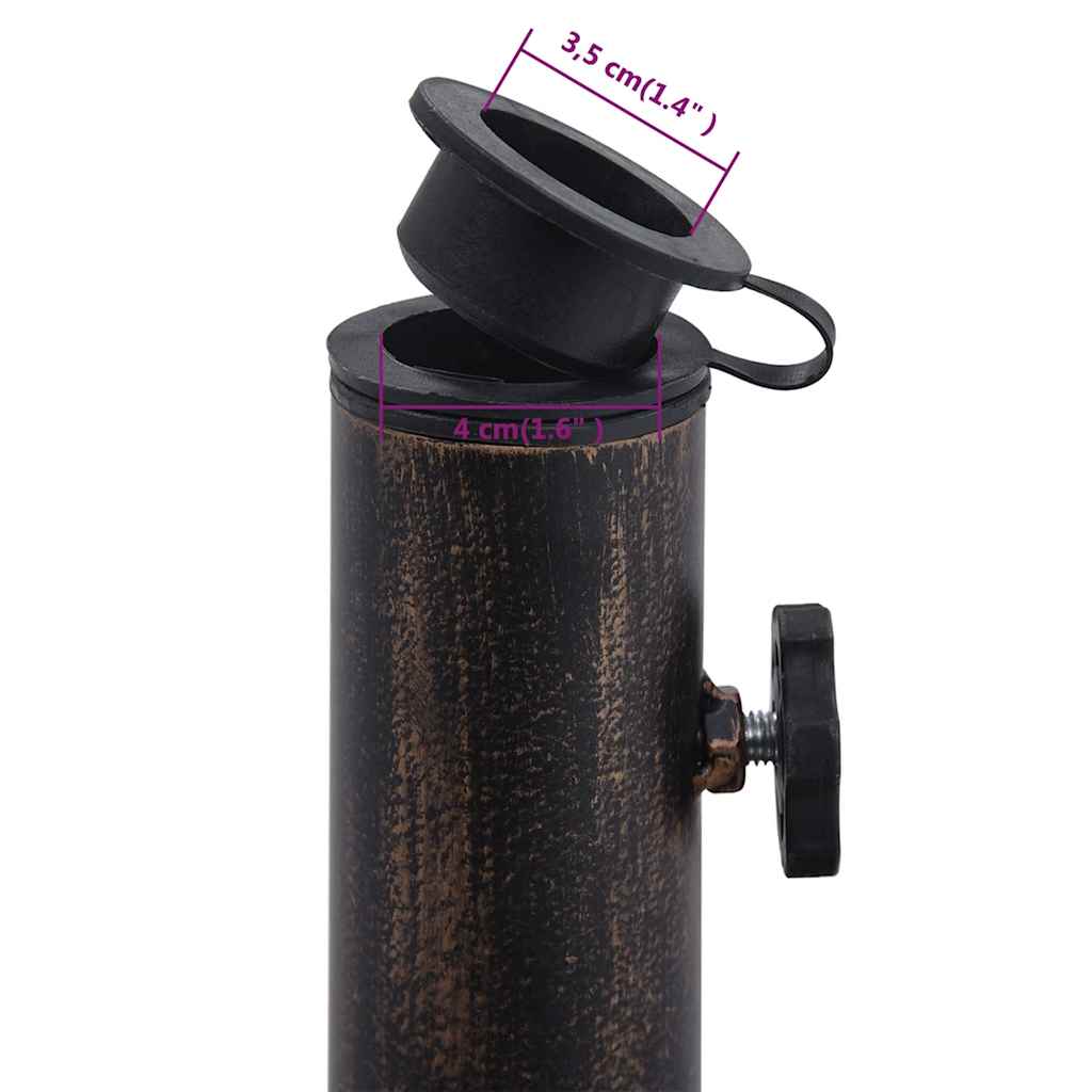 Parasollbase svart og bronse 9 kg 40 cm støpejern