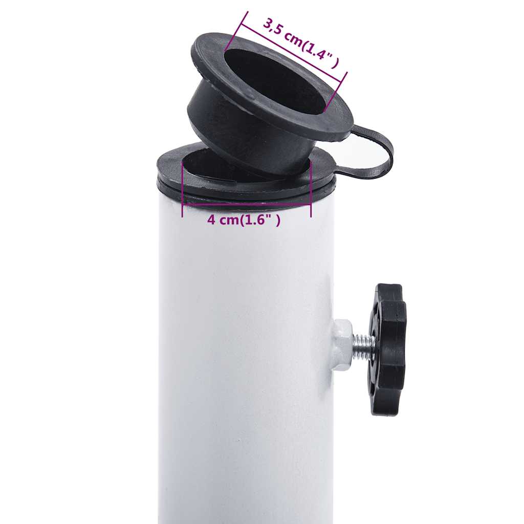 Parasollfot hvit 12 kg 49 cm støpejern vidaXL