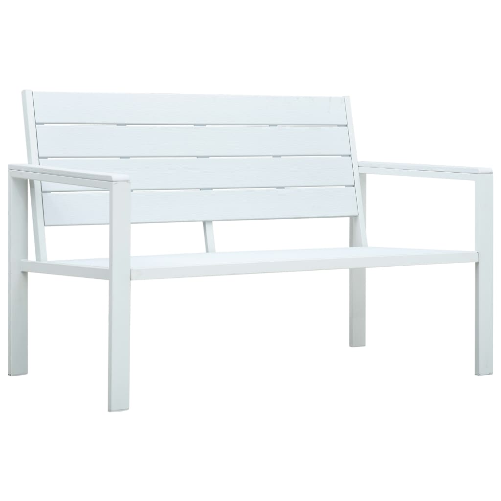 Hagebenk 120 cm HDPE hvit treutseende vidaXL