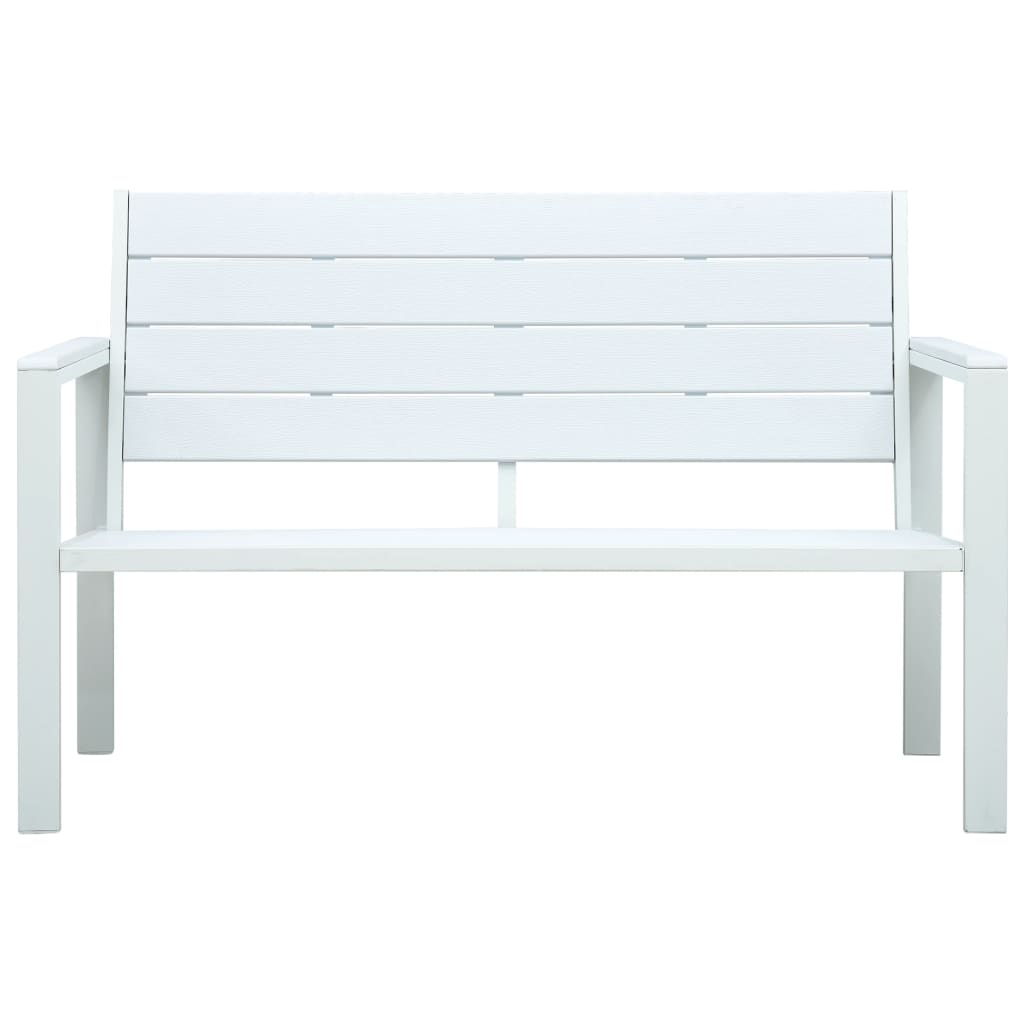 Hagebenk 120 cm HDPE hvit treutseende vidaXL