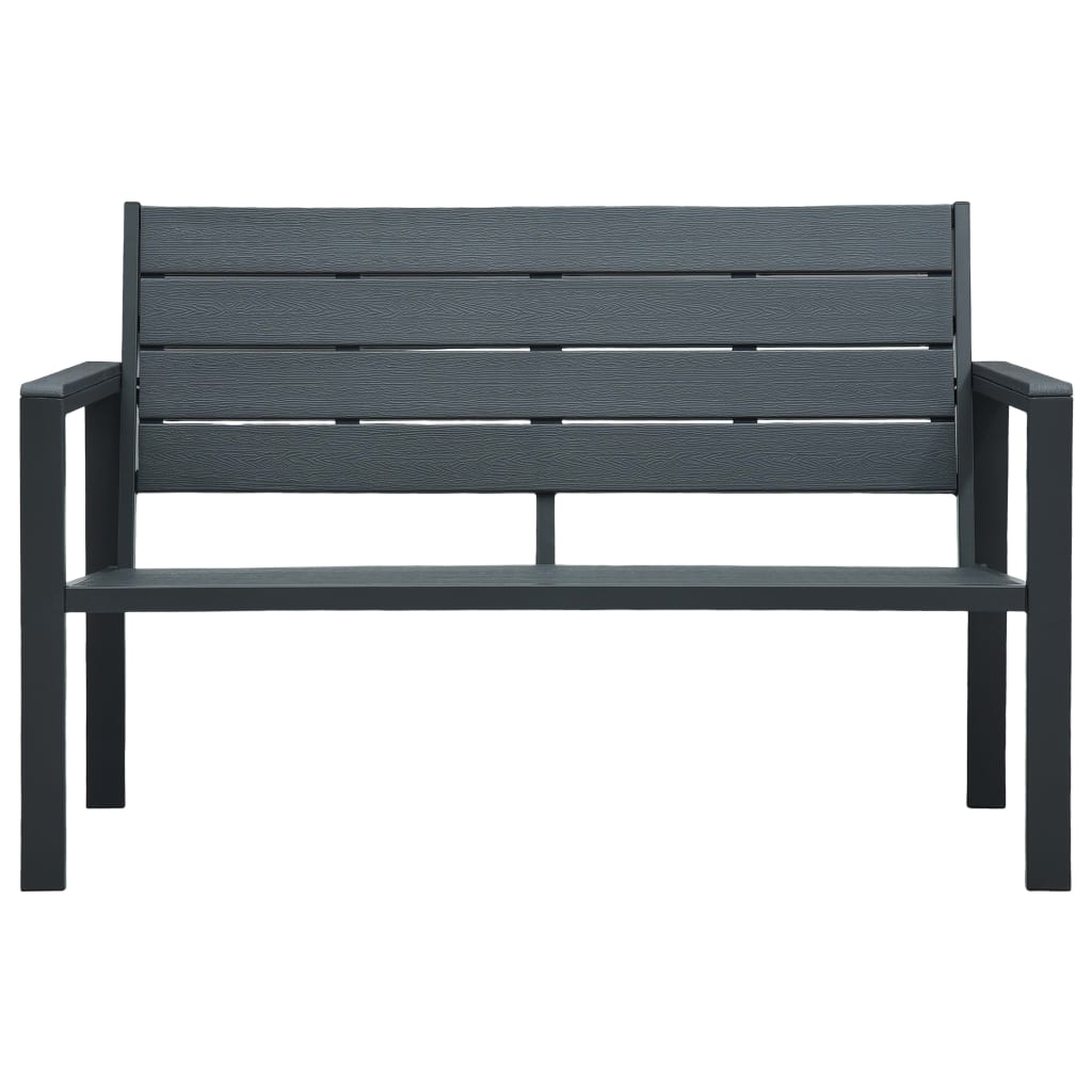 Hagebenk 120 cm HDPE grå treutseende vidaXL