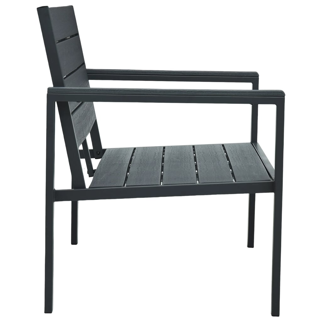 Hagebenk 120 cm HDPE grå treutseende vidaXL
