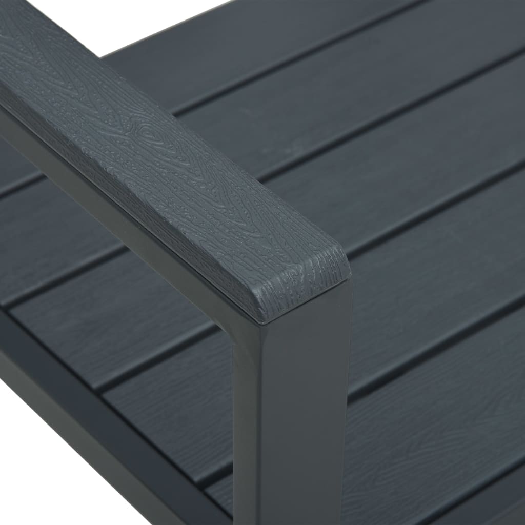 Hagebenk 120 cm HDPE grå treutseende vidaXL