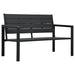 Hagebenk 120 cm HDPE svart treutseende vidaXL
