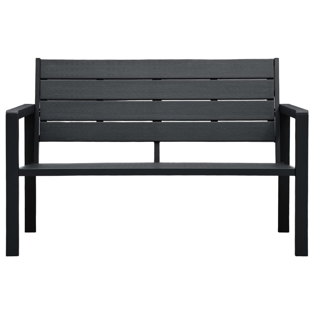 Hagebenk 120 cm HDPE svart treutseende vidaXL