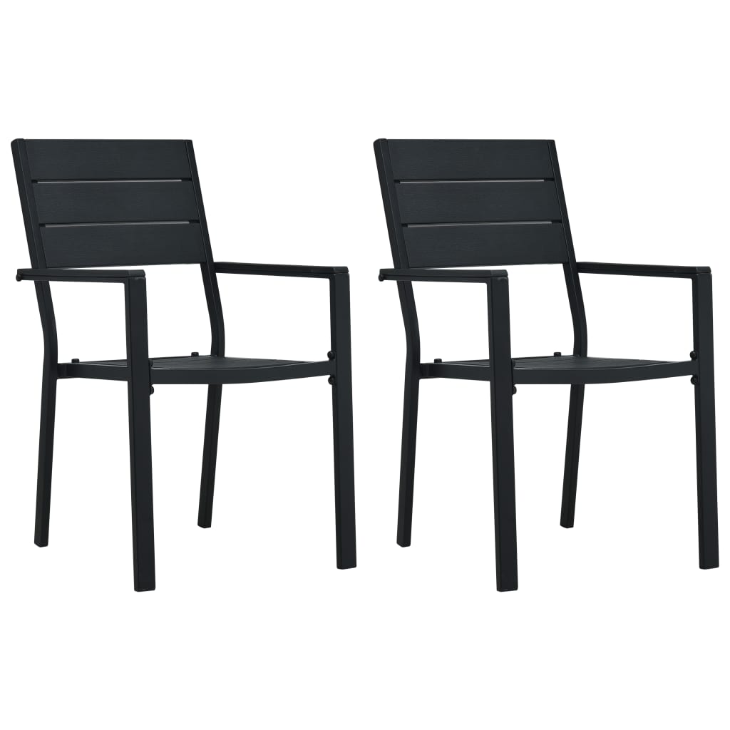 Hagestoler 2 stk svart HDPE treutseende vidaXL