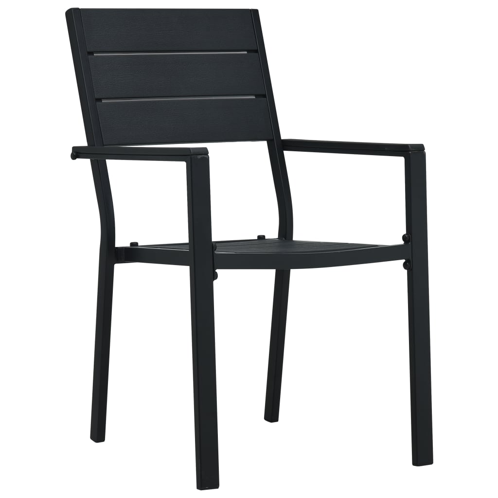 Hagestoler 2 stk svart HDPE treutseende vidaXL