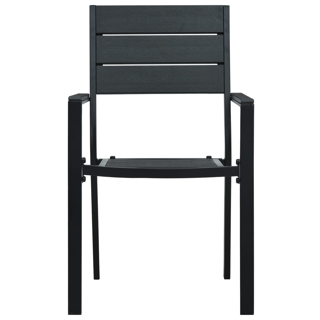 Hagestoler 2 stk svart HDPE treutseende vidaXL